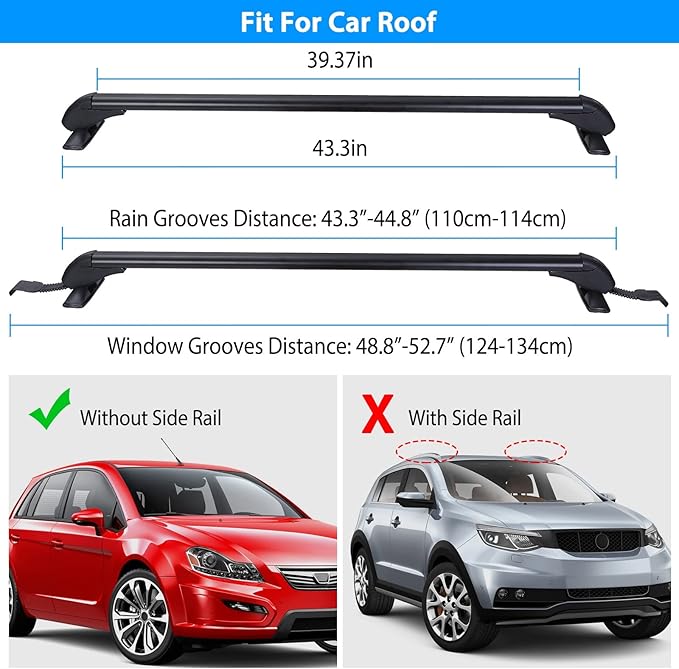 Universal Roof Rack, Adjustable Window Frame Roof Bars - Image 2