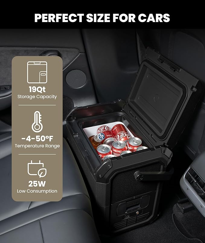 EENOUR D18 12 Volt Car Refrigerator, Portable Freezer 19Qt/18L, Compressor - Image 3
