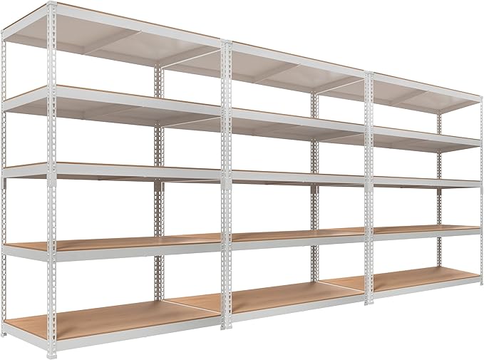 HOMEDANT White 5 Tier Laminated Boltless Heavy Duty Garage Storage Adjustable by TheBestOrganizingSolution
