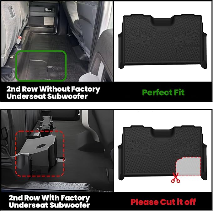 LASFIT Floor Mats for Ford F-150 2011-2014 SuperCrew Carpet Floor Front Row - Image 3