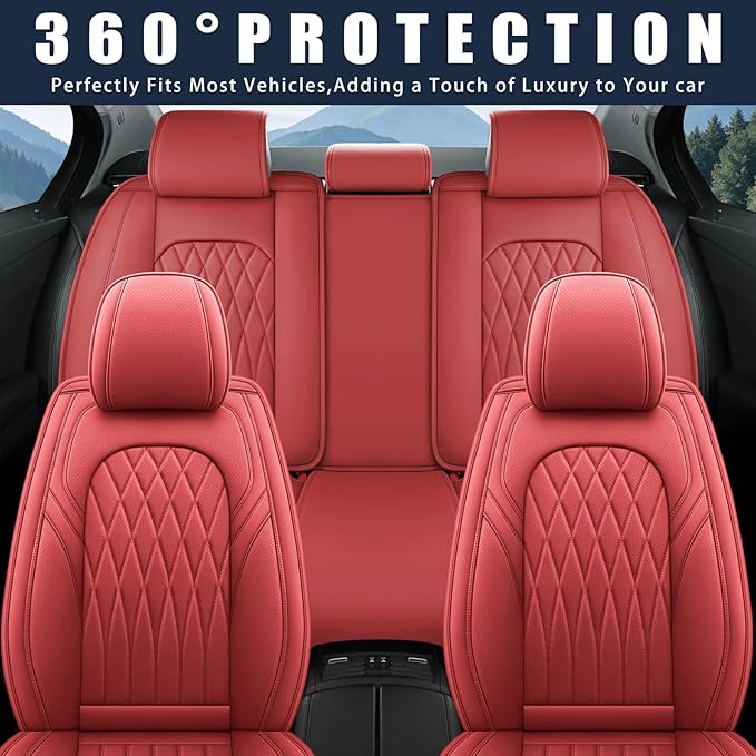 WELLDO Car Seat Covers Full Set, Leather Seat Covers - Image 6