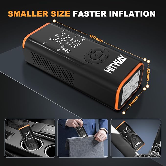 HITWAY Portable Electric Inflator Pump Supports up to 150PSI, fast inflation - Image 6