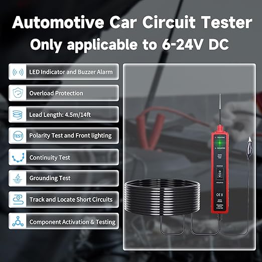 Automotive Car Circuit Tester 12V 24V DC Power Probe Tester - Image 4
