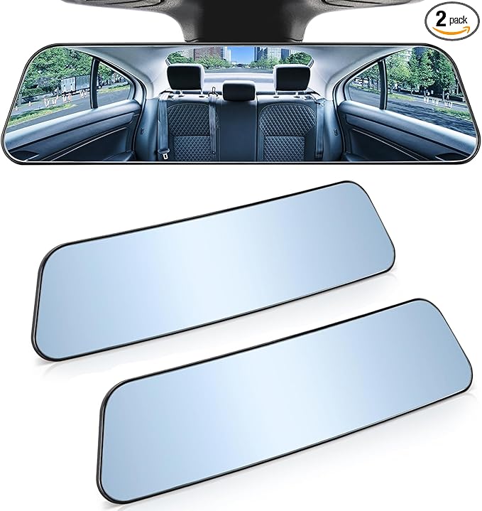 JOYTUTUS Rearview Mirror, 2 pack 12 Inch Panoramic Anti-Glare Clip-on Wide by JoyTutus