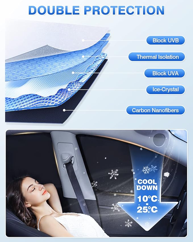 Windshield Sun Shade for 2019-2025 2026 Chevrolet/Chevy Blazer Accessories Side - Image 4
