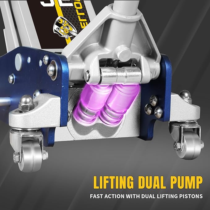 YELLOW JACKET Floor Jack 2.5 Ton Hydraulic Low Profile Aluminum and Steel - Image 4