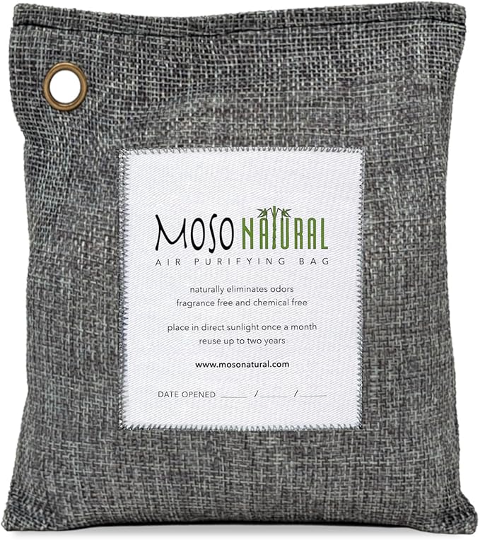 Moso Natural Air Purifying Bag 500g | Premium Bamboo Charcoal Odor Absorber by MosoNatural