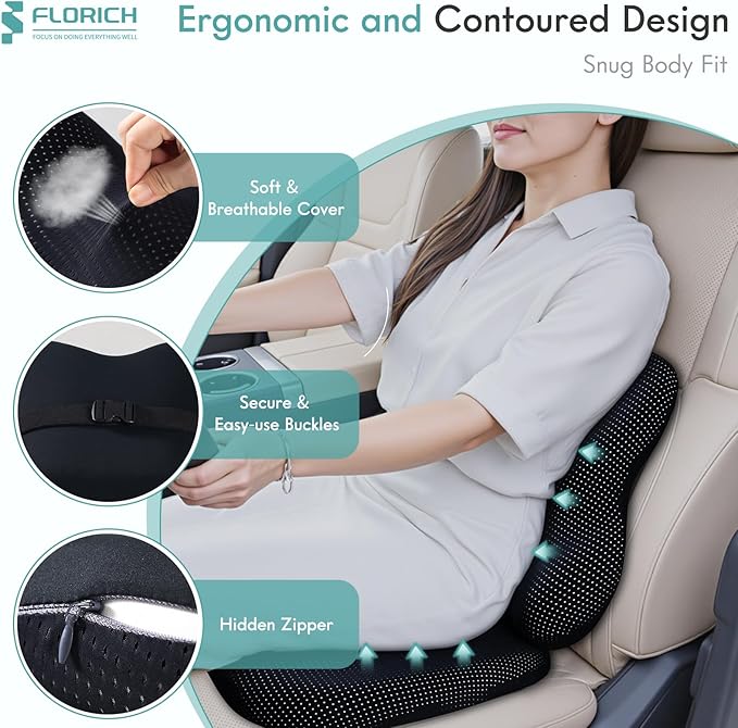 FLORICH Car Seat Cushion and Lumbar Support Pillow - Image 2