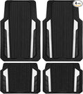 CAR PASS Heavy Duty Rubber Car Mats Metallic, Aluminum Film All Weather Floor by CARPASS