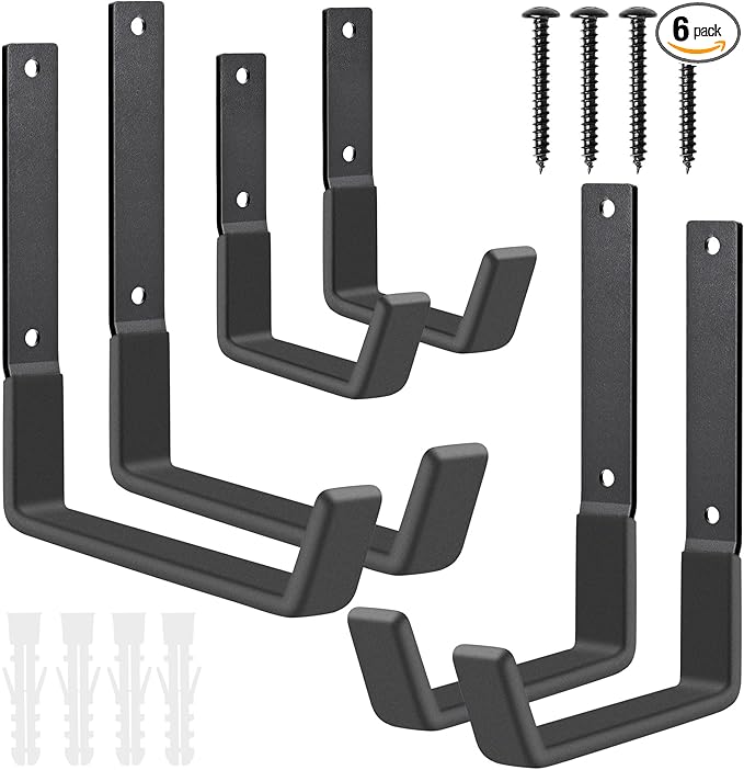 Heavy Duty Utility Hooks, Garage Storage Wall Mount Steel Hooks, Garden Tool by Heevir