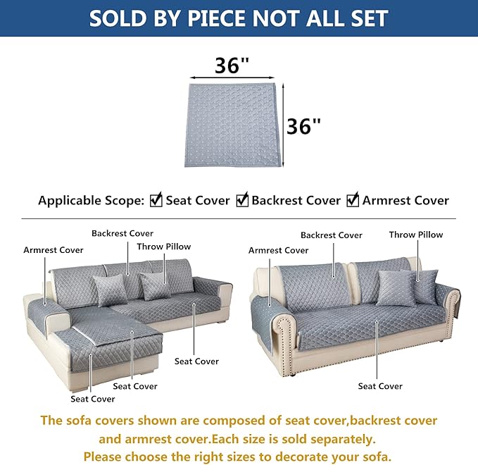 Eismodra Couch Cover, Sectional Couch Covers, Sofa Covers - Image 5