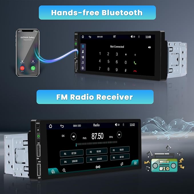 6.9 Inch Single Din Car Stereo - Image 3