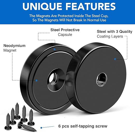 MIKEDE Heavy Duty Magnets with Hole, 150LB Strong Magnets, Rare Earth Magnet - Image 6