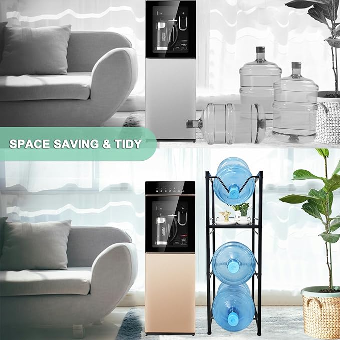 5 Gallon Water Jug Holder with 3-Tier Storage Shelves - Image 7