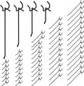 60Pcs 2" 4" 6" 8" Pegboard Hooks Assortment Set, Metal Peg Board Hooks by Yauhar