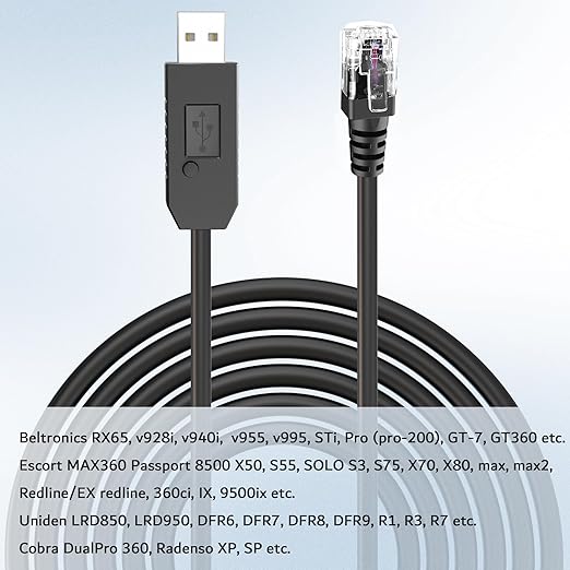 Radar Detector Cable, USB to RJ11 Plug Power Cord - Image 5