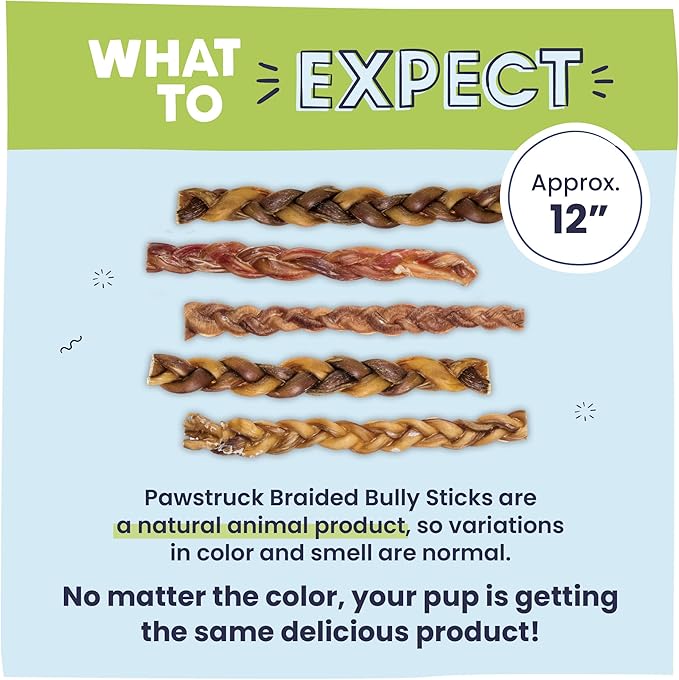 Pawstruck Natural 12" Braided Bully Sticks - Image 6