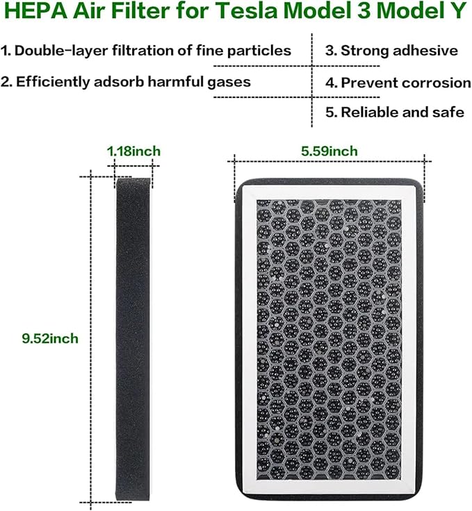 Tesla Model 3 Model Y Cabin Air Filter HEPA Replacement Filter Activated Carbon - Image 3