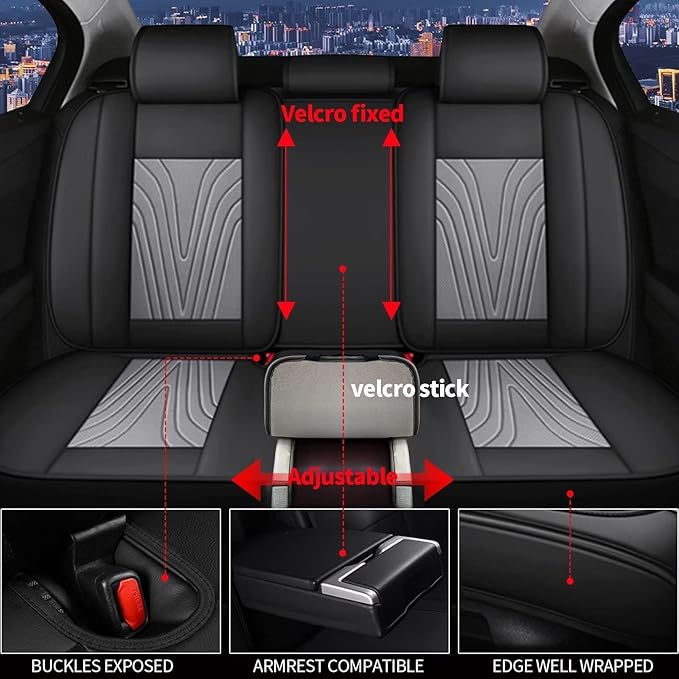 Car Seat Covers Fit for Toyota Camry 2012-2025 Faux Leather Automotive Seat - Image 2