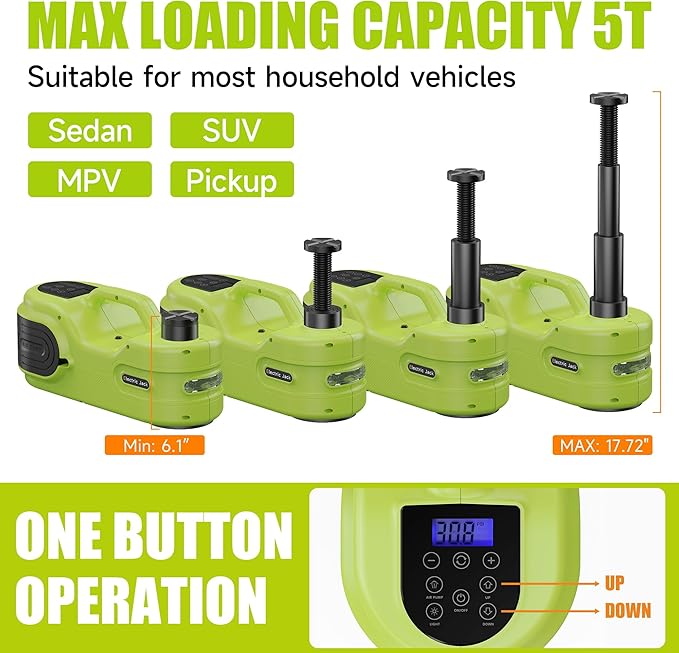 Electric Car Jack Kit 5T 12V Hydraulic Tire Jack - Image 3