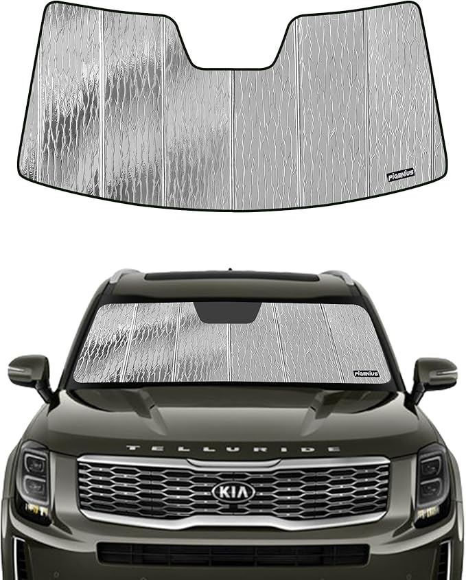 Windshield Sun Shade for Kia Telluride 2020-2024, Front Window Sunshade Shield by Pigenius
