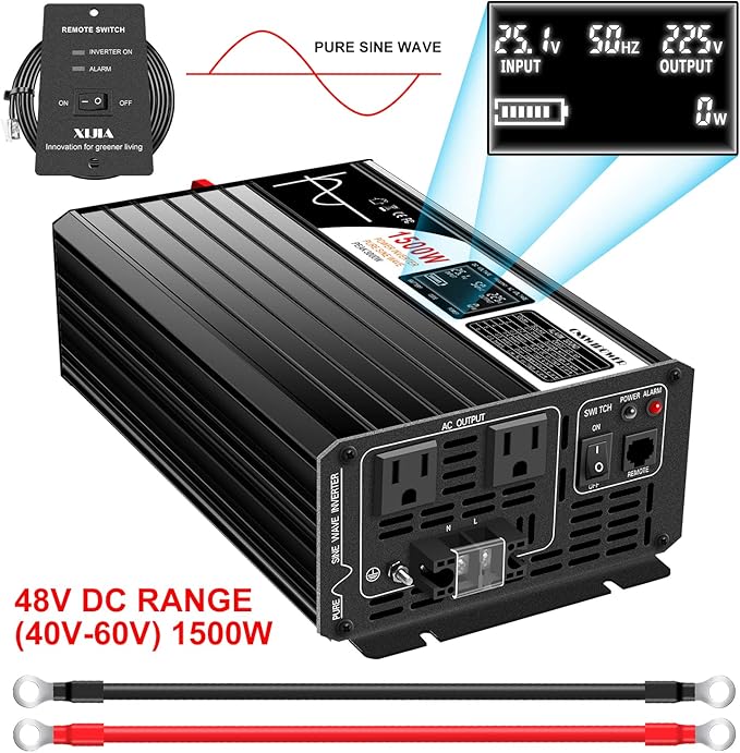 Xijia 1500W 48v to 120v Pure sine Wave 60HZ Solar Inverter - Image 2