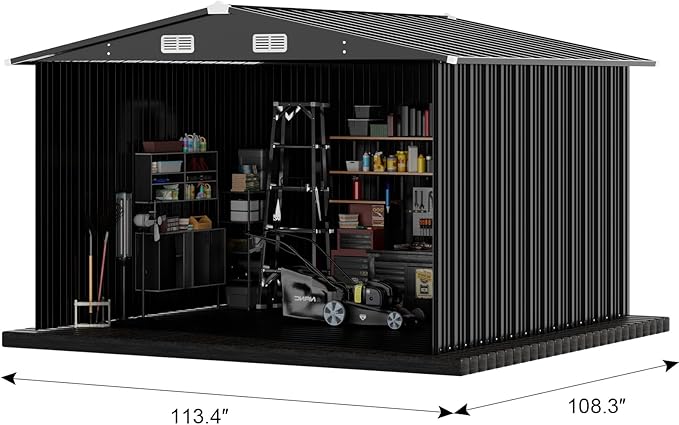 COMHOMA Shed Outdoor Storage Shed Metal, Lockable Doors Tool Sheds - Image 3