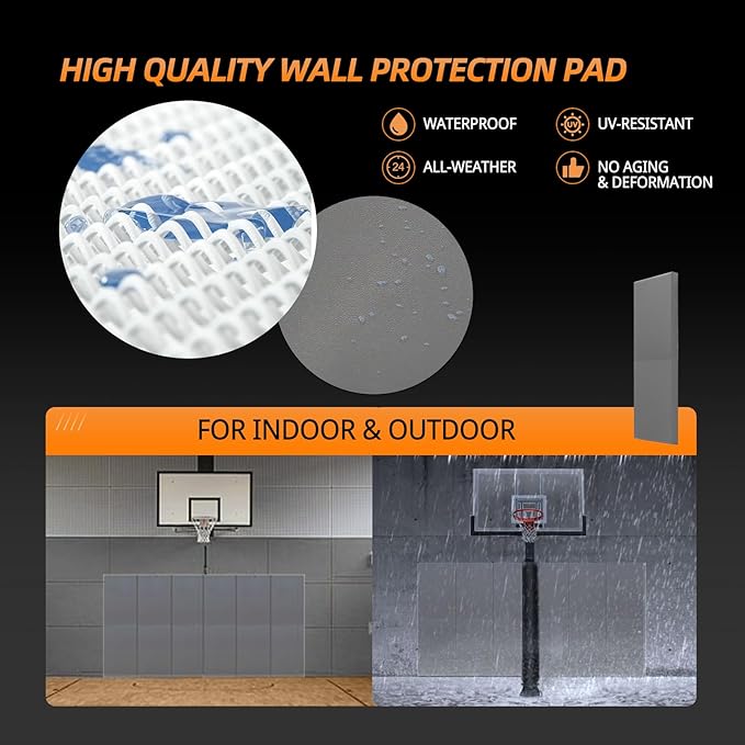 PROGOAL 2"/4" Thick Foam Protection Wall Pad，Gym Basketball-Court - Image 5