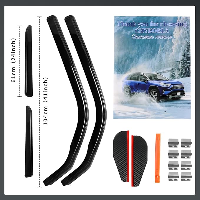 4 PCS in Channel Rain Guards Fit - Image 7