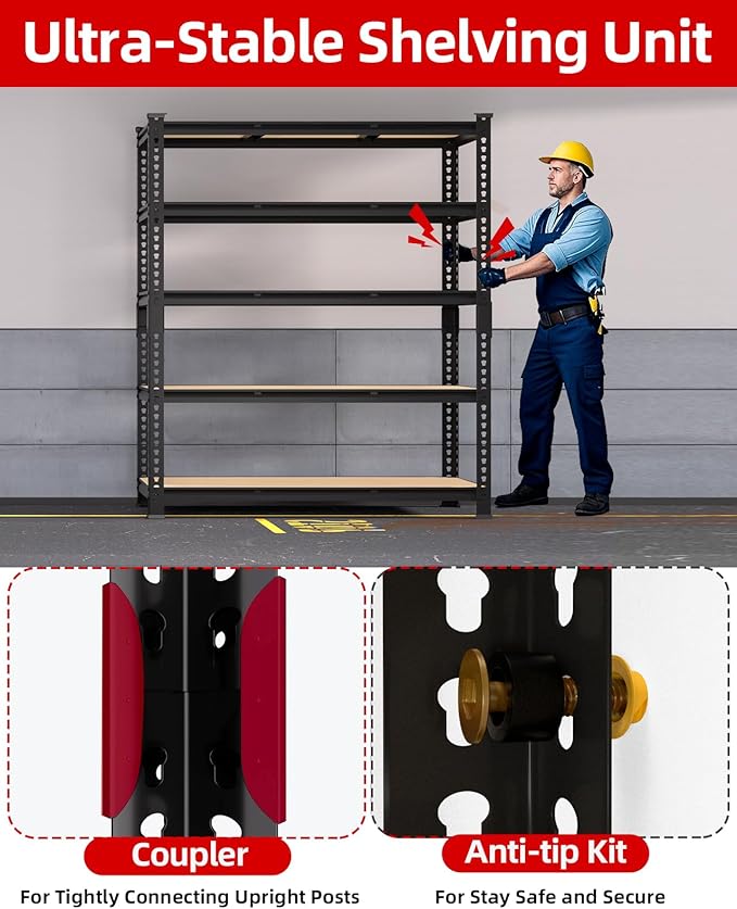 PrimeZone Heavy Duty Garage Storage Shelves - Image 7