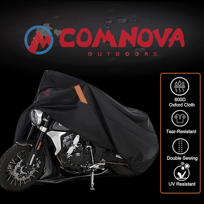 Motorcycle Cover All Season, Universal Waterproof Weather Sun Outdoor - Image 2