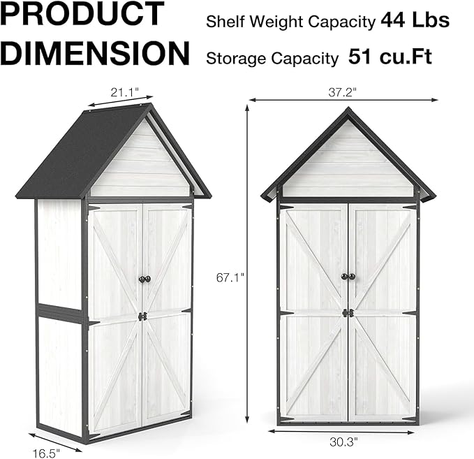 Outdoor Storage Shed with Sloped Roof - Image 5
