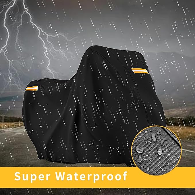 210D Motorcycle Cover All Season Waterproof Breathable Sun Outdoor Protection - Image 2