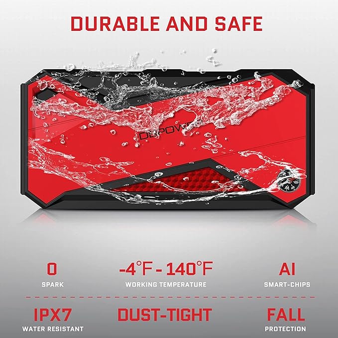 DBPOWER Peak 1600A 18000mAh Portable Car Jump Starter Battery Booster - Image 6