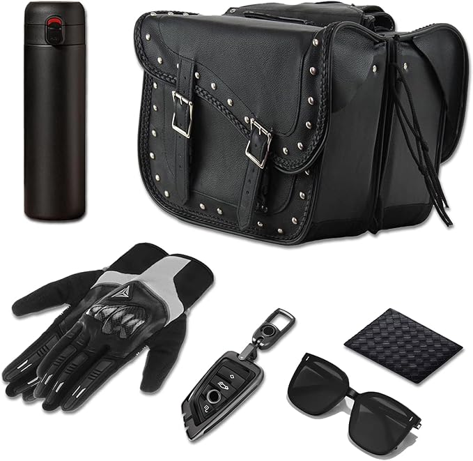 Synthetic Leather Motorcycle Luggage Bag - Image 4