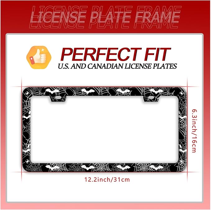 Bat Spider Web License Plate Frame Funny Gothic License Plate Frames Stainless - Image 7