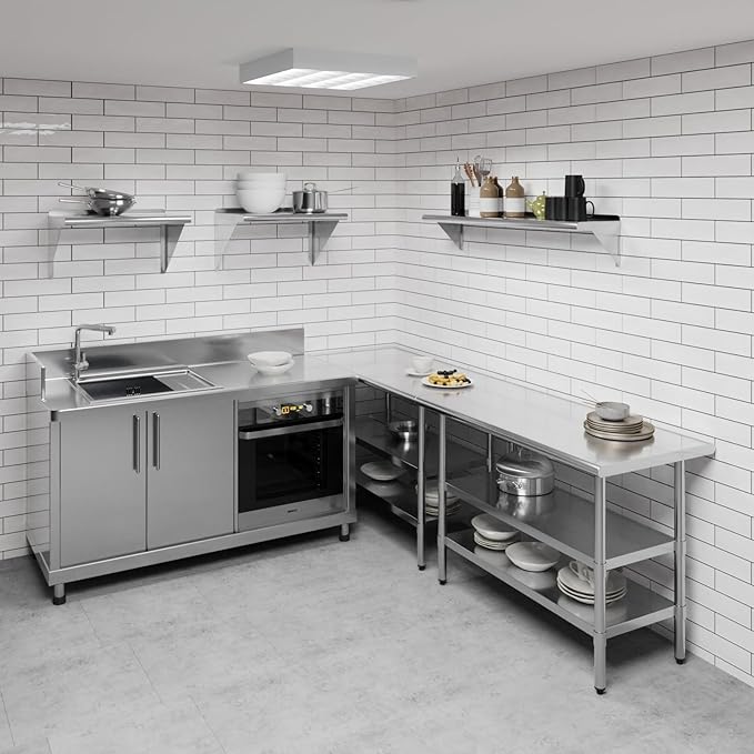 AmGood 48" Long X 10" Deep Stainless Steel Wall Shelf | NSF Certified | - Image 2