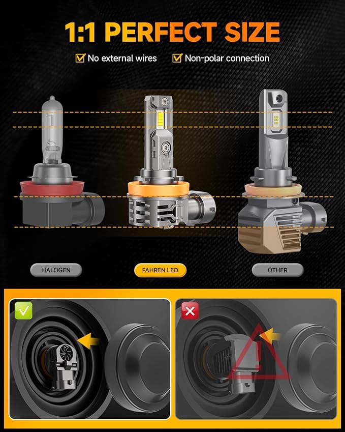 FAHREN H11 9005 Light bulbs Combo, 60000LM 900% Super Bright H9 H8 HB3 Off-Road - Image 3