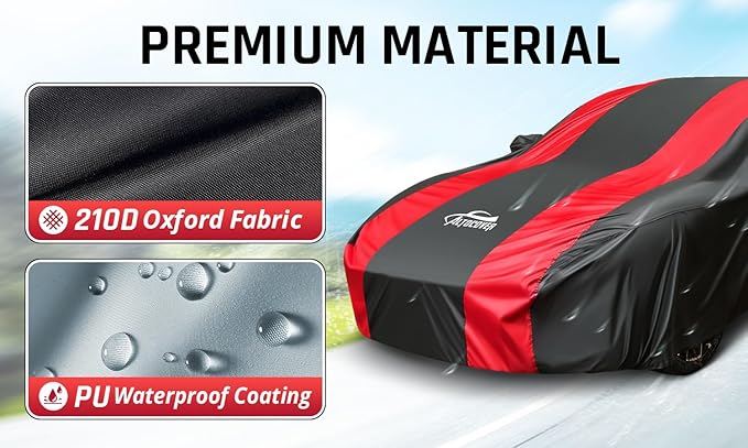 Full Exterior Covers with Red Stripe Design, Sedan Car Cover - Image 2