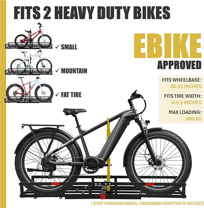 Hitch-Mount Bike Rack for Ebike Heavy-Duty - Image 3