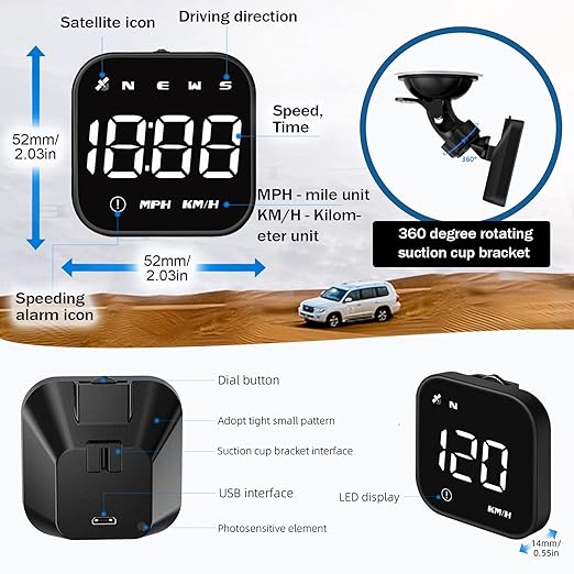 G4S Digital GPS Speedometer, Car HUD Heads Up Display - Image 5