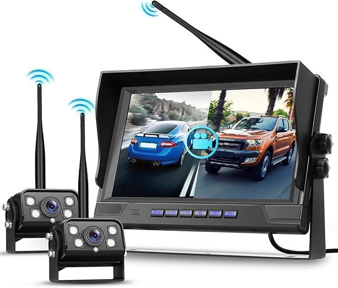 Hodozzy Wireless Backup Camera Digital System Kit, 9 Inch Dual Split Screen by Hodozzy