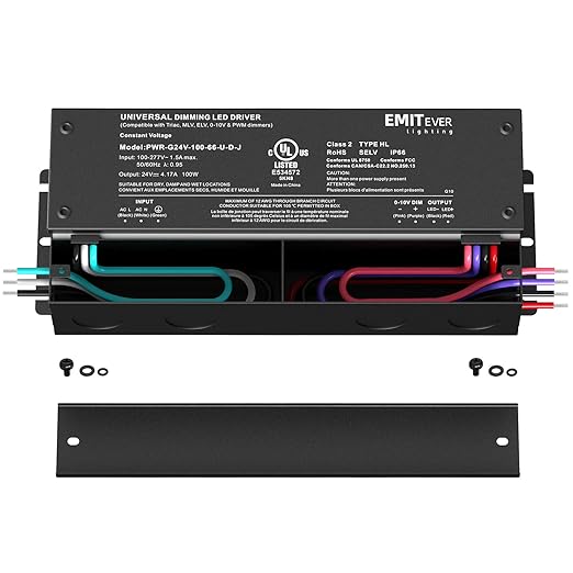 EMITEVER Dimmable Led Driver, 100W AC 100V-277V to DC 24V Transformer, 5-in-1 - Image 2