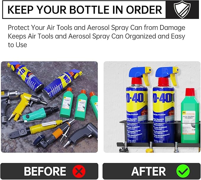 Spray Can Holder Rack Organizer, Pneumatic Tool Aerosol Rack Combo Paint Bottle - Image 3