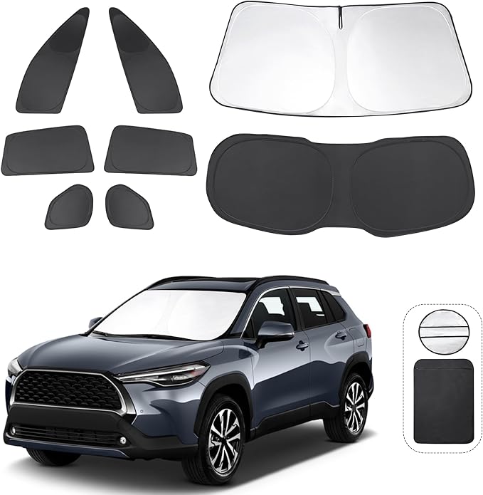 TINGLU Window Shades for Toyota Corolla Cross 2022-2024 2025 Accessories Car by TINGLU