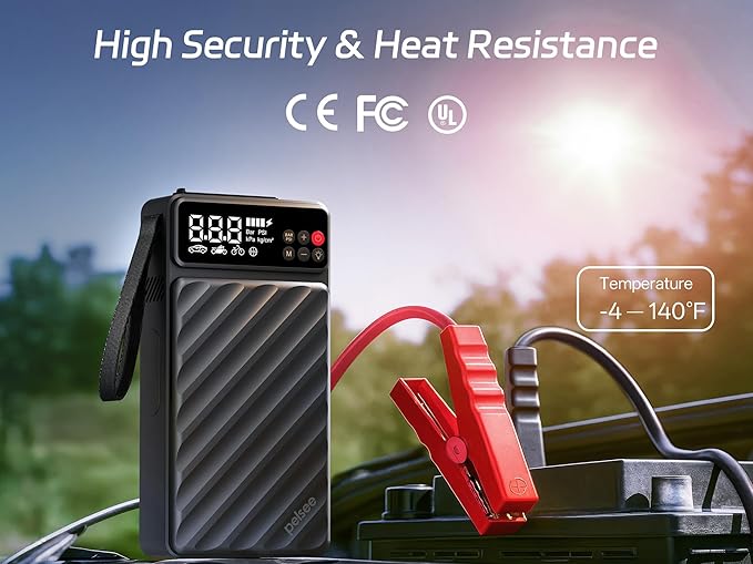 Pelsee 3500A Jump Starter with Air Compressor, 20000mAh&160PSI Portable Car - Image 6
