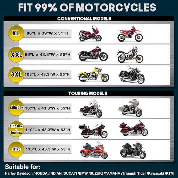 Rosefray Motorcycle Cover 600D Waterproof - Image 6