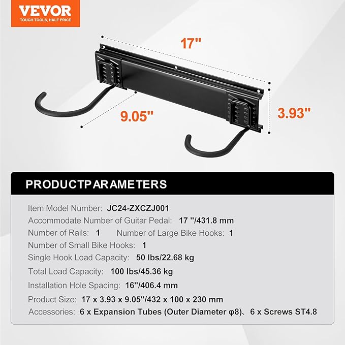 VEVOR Bike Storage Rack, 2 Bike Racks, Wall Mount Bike Storage Hanger, Home and - Image 7