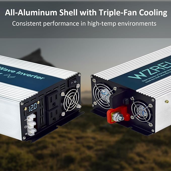 WZRELB 4000W Pure Sine Wave Inverter, Car Power Inverter 24V DC to 110V 120V AC - Image 6