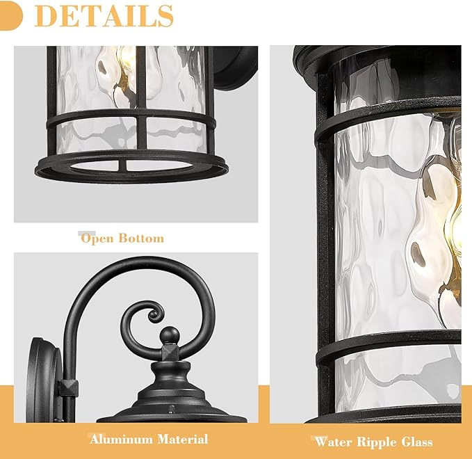 Emliviar Farmhouse Outdoor Light Fixture, 15.5" Exterior Lighting Fixtures - Image 3